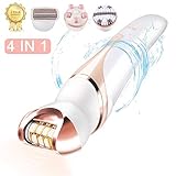 【Lovebay 4-in-1 Damenrasierer Elektrisch】Enthält Epilierer, Rasierköpfe, Massageroller und Gesichtsbereinigungspinselkopf. ❤Der besonders breite Epilierkopf erfasst mehr Haut, entfernt mehr Haare in einem Zug. ❤Entfernt Haare sanft an der Wurzel für langanhaltende Ergebnisse, entfernt zwei-mal kürzere Haare als Wachs. ❤Mit dem Lovebay Elektrorasierer Damen haben Sie sofort eine glatte, fehlerlos Haut.