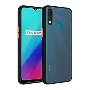 Indiacase Smoke for Realme 3 Pro Case, Poly-Chromatic Independent Button Matte Finish Back Shockproof Protective Anti Scratch Cover Case Designed for Realme 3 Pro (Black)