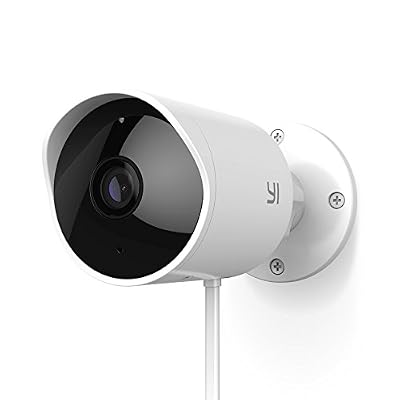 Xiaomi YI Caméra Extérieure 1080p Caméra de Sécurité Extérieure Imperméable avec Vision Nocturne Commande Vocale Service Cloud Disponible - Blanche