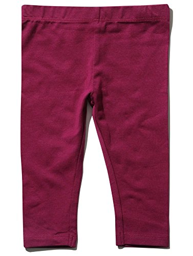 M&Co Baby Girls Plain Vibrant Full Length Elasticated Waist Soft Jersey Leggings Plum 0/3 Mnths