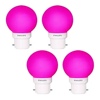 Philips Deco Mini Base B22 0.5-Watt LED Bulb (Pack of 4, Pink)