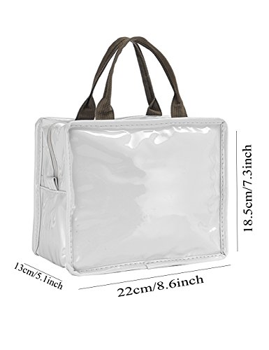 iSuperb Wasserdicht Kühltasche Mtagessen Tsche Isoliert Lunch Taschen Lunch Bag Cooler Bag für Arbeit und Schule 22x13x18.5cm (Weiß) - 2