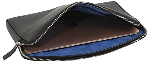StilGut Sleeve Bellevue MacBook Sleeve aus echtem Nappa-Leder mit Innenfächern und Reißverschluss für Notebooks bis 12″ z.B. MacBook 12″, Schwarz - 7