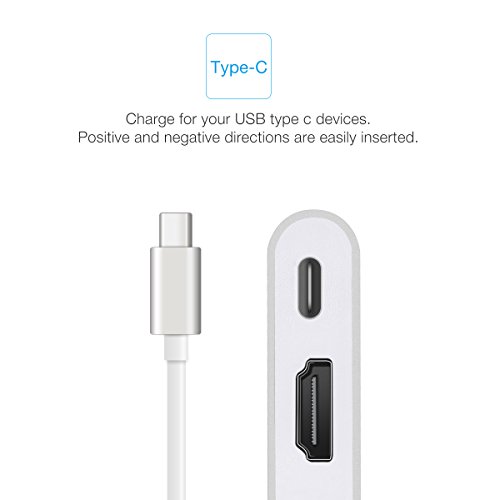 EC Technology Typ C USB 3.0 Hub mit Ladeanschluss&HDMI Port&Typ-C Port&USB 3.0 Port für Windows 7/8/10, Macbook OS 10.8 oder weitere Versionen, Chrome OS - 6