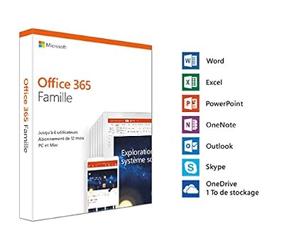 Microsoft Office 365 Famille | jusqu’à 6 utilisateurs | 1 an | PC ou Mac | téléchargement (envoi par la poste)
