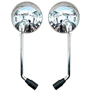 Vs Enterprises Bike Rear View Side Mirror Chrome Left & Right Set for Royal Enfield 350/Royal Enfield 500 Motorbike