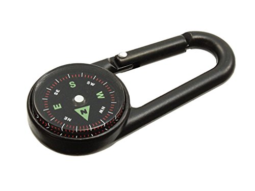 Preisvergleich Produktbild Fivesix Karabinerhaken-Kompass und Thermometer, professionell flüssigkeitsgedämpfte Anzeige im Metallgehäuse