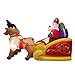 Produktbild SWNY LED Beleuchtet Weihnachtsmann mit Schlitten Nikolaus Rentiere Aufblasbarer Weihnachten Santa Claus Deko Neujahr Weihnachtsdekoration