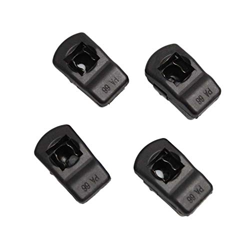 Jinglingkj, giunto a sfera da 10 mm, in nylon, estremità piegata, filettatura femmina M6, 4 pezzi, nero