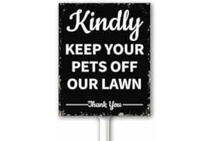 GEROCLONUP Keep Pets Off Lawn Sign, No Dogs Allowed No Pets Yard Sign, Polite Notice Metal Plaque for Neighbor Garden Lawn Decor, 12x15 CM Sturdy Aluminum Rustproof Fade Resistant Easy Install