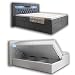 Produktbild wohnenluxus Boxspringbett 160x200 Grau SAMT York Bettkasten Hotelbett Matratze LED Kopflicht Chesterfield