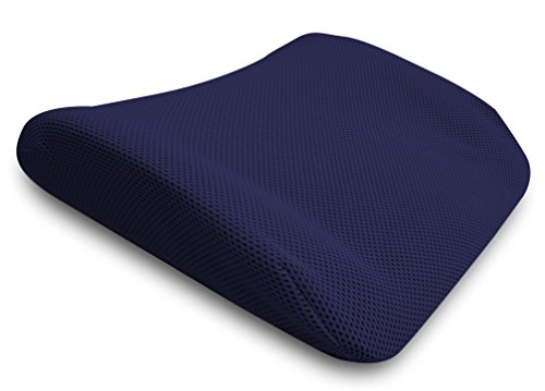 Cuscino lombare per la schiena in 100% Memory Foam da Viaggio, per auto e seduta ufficio Sfoderabile Blu