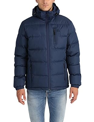 Lower East Doudoune d'hiver pour homme, Bleu Marine, XL
