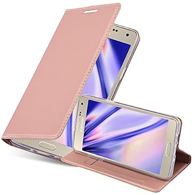 Cadorabo Coque pour Samsung Galaxy A5 2015 en Classy Or ROSÉ - Housse Protection avec Fermoire Magnétique, Stand Horizontal et Fente Carte - Portefeuille Etui Poche Folio Case Cover