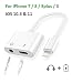 Produktbild Magic 2 in 1 Earphone Adapter, Lightning to 3.5mm Headphone Jack Audio Adapter for iPhone 7/ 8/ X Adapter and Splitter, Support iOS 10.3 & 10.3.3 & iOS11 System.