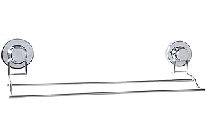 GELCO 707485 Porte Serviettes 2 Barres à Ventouses, Chrome, 10, 5 x 45, 5 x 5 cm