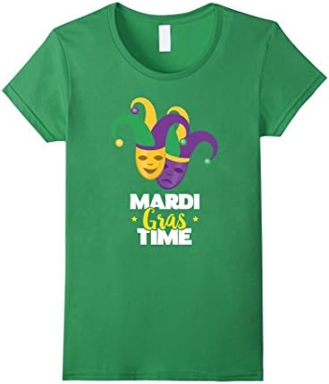 Women's Mardi Gras Time - Mardi Gras T-Shirt Fixed Hat Mask - Unisex Medium Grass