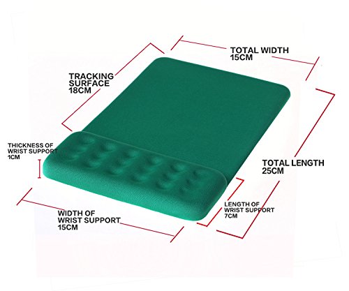 HIMRY Handgelenkauflage Mouse pad mit Gel Handgelenkunterlage Mouse pad mit Gel, Gel Mauspad, Textil, Grün, KXC5101 green - 2
