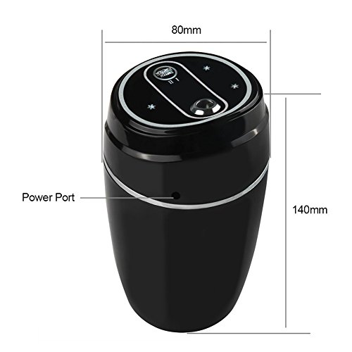 Auto Ultraschall Luftbefeuchter, YOKKAO 180ml USB Lufterfrische Powered Cool Mist Auto Luftreiniger für Auto – Schwarz - 2