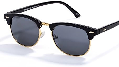 COLOSSEIN Classic Vintage Semi Rimless Polarized Sunglasses for Women or Men Mirrored Lens UV400 Protection Glasses Fit for Small Face