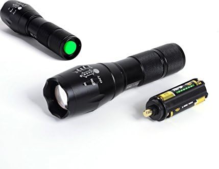 LED Flashlight, Battery-Powered Extendable Glare LED Torch, Black