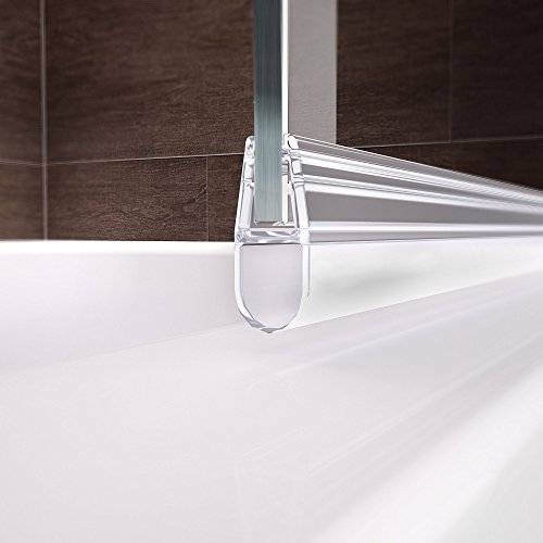 Badewannenaufsatz Duschabtrennung Badewanne Berlin 140×80 cm von Schulte, Sicherheitsglas klar, Profile alu natur, 4056397001256 - 6