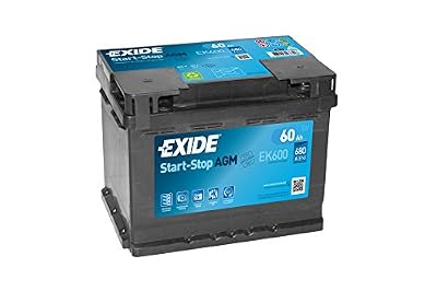 EXIDE - Batterie de voiture Start-Stop AGM L2 - Référence - Batterie compatible voitures Start Stop - Faible taux d'auto-décharge - Expérience d'Equipementier d'Origine - Garantie constructeur 2 ans