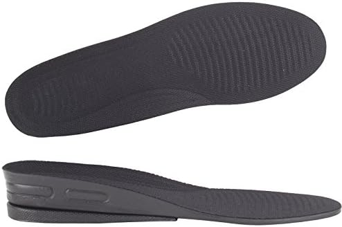 Y2C Men's 2-Layer Height Increase Elevator Shoes Insoles (approx 1.3 inches) Black 9-11 and Random Gift