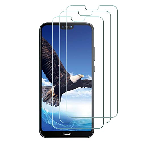 Deofde Protector de Pantalla Para Huawei P20 Lite, [3 Pack] Cristal Templado Vidrio Templado 9H Dureza