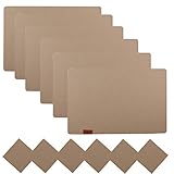 {Filz material}:Hochwertiges Filzmaterial, weich, langlebig, saugfähig. Durch den Polyesterfilz fühlen sich diese Tischsets weich an als normale Plastik-Tischsets. Die 4 mm dicken Tischsets sind viel dicker und schützender als herkömmliche Tischsets. Geeignet für Holz Tisch, Marmor Arbeitsplatte, Glastisch