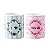 Designer panda, King Queen Printed Coffee Couple Mugs Set of Two