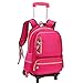 Produktbild XHHWZB Rolling Rucksack, Schulrucksack mit Rädern, Rollkoffer Koffer, Back to School Bookbag für Jungen und Mädchen (Farbe : Rose)