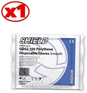 Shield Polyethylene Gloves Smooth Transparent Powder – Pack of 100 GD52