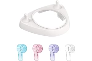 SEPLOUIS 4 PZ Copri Testine Spazzolino (multicolore) compatibili con testine di spazzolini elettrici Oral B & iO + Porta Spazzolino con 1 Alloggiamento per Base di Ricarica e 2 Supporti per Testine