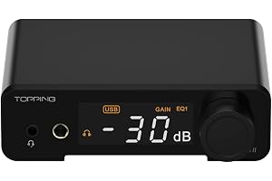 Fanmusic TOPPING DX1 II gaming-kompatibel DAC & hörlursförstärkare med ES9039Q2M avkodarchip av 3:e generationen, XMOS XU-316 med fjärrkontroll
