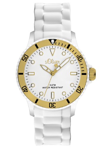 s.Oliver Unisex-Armbanduhr Medium Size Silikon wei SO-2422-PQ s.Oliver Unisex-Armbanduhr Medium Size Silikon wei SO-2422-PQ