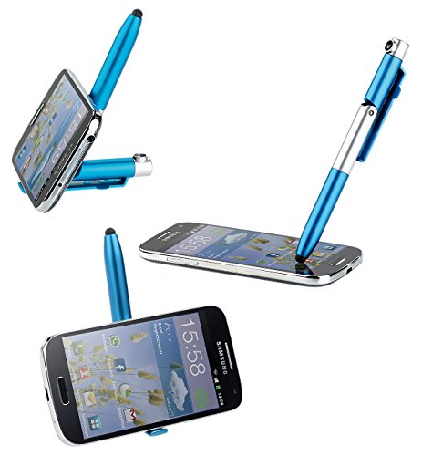PEARL 4in1-Kugelschreiber mit LED-Lampe, Touchpen und Handy-Ständer, 5er-Set - 4