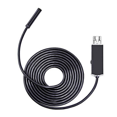 KATHER 8mm 2 IN 1 Smart USB Endoscope With 6 LED HD Camera for PC, Laptops Windows system and Android Phones with OTG and UVC Function (5M Black)