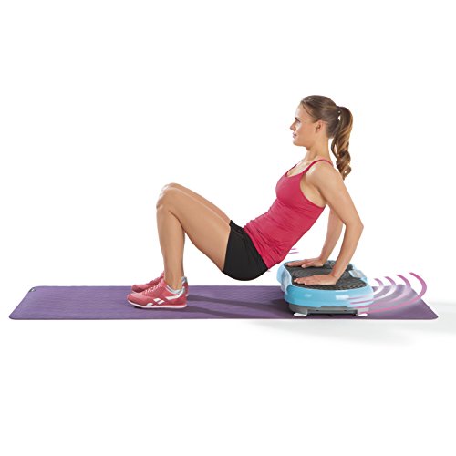 VITALmaxx 07125 Vibrationstrainer | Power Vibro Plate | Ganzkörpertraining | Inkl. Trainingscomputer & Fernbedienung | Inkl. Expanderbänder mit Griffen | Blau-Schwarz - 4