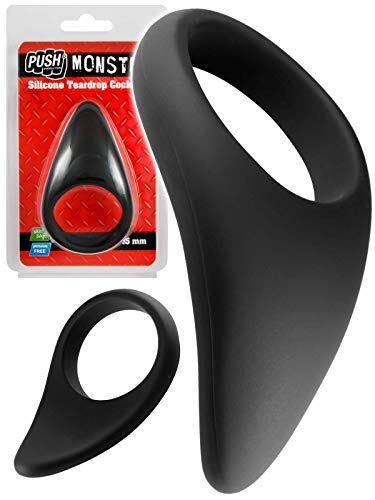 Preisvergleich Produktbild Push Monster - Silikon Teardrop Cockring Schwarz - 45 mm