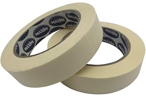 Maxim Twin Pack Premium Masking Tape - 50 Metre Rolls - Painting & Decorating Strong Adhesive Tape - 2 ROLLS (24mm x 50m)