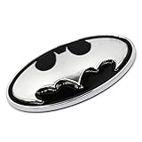 Hochglanzeffekt 3D Emblem Batman Kunststoff mit Schaumstoff-Kleberückseite Badge von VmG-Store (Schwarz/Chrom)