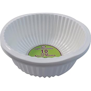 Posh Setting Ciotole Di Plastica Bianca 100 Oz - 5 Pezzi - Riusabili, A Forma Di Cono Per Insalate, Snack E Feste - 4