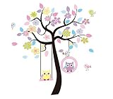 XXXL! Eule & Baum Wandtattoo Wandaufkleber Wall sticker Bogen Gr. 60*90cm *2PCS - 5