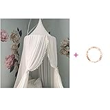 Ciels de Lit pour Enfant, Moustiquaire pour Bébé, Salle de Lecture Pour Décoration de Chambre à Coucher pour les Enfants (en Mousseline,60 * 240cm,blanc-Nouveau！)