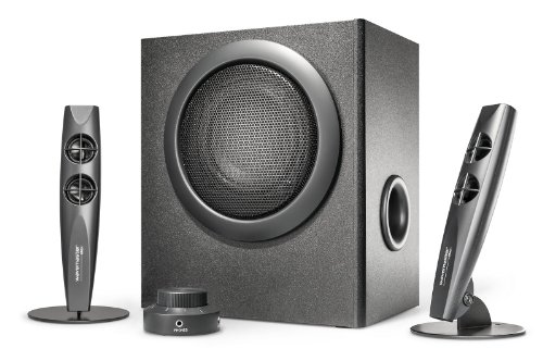 Wavemaster STAX 2.1 Lautsprecher System (46 Watt) Aktiv-Boxen fÃ¼r TV/Tablet/Smartphone/PC schwarz (66201)