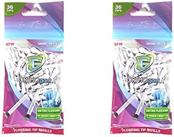 GumChucks ORTHOgami Disposable Loose Flossing Tip Refill for Braces (36 Tips) (Pack of 2)