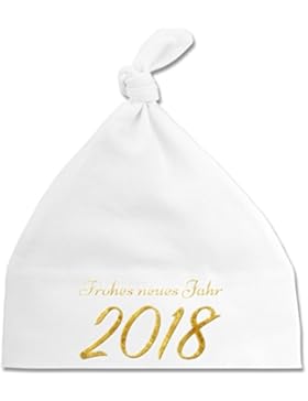 Weihnachten Baby - Happy New Year 2018 Gold Silvester - Baby Mütze mit einfachem Knoten als Geschenkidee