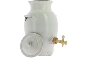 Par Faim de Normandie Vinaigrier en grès blanc 3L poterie artisanale Turgis (Blanc)