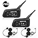 Price comparison product image LEXIN 2x LX-R6 Motorcycle Bluetooth Headsets, Motorcycle Helmet Headset, Motorcycle Communication System With Noise Cancellation for 6 Riders, Motorcycle Interphones BT Headset For Riding, Skiing